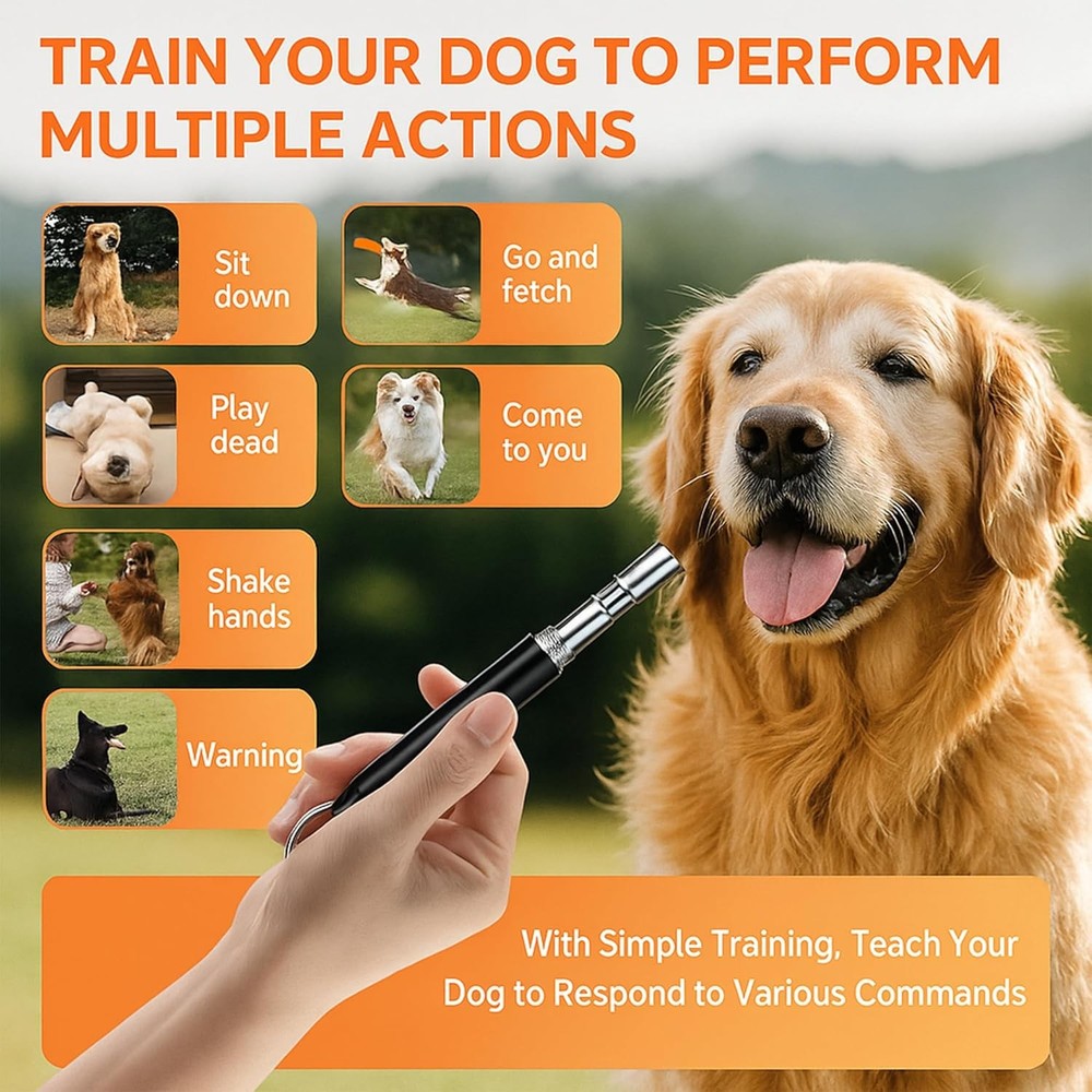 Adjustable Dog Whistle Set with Clicker