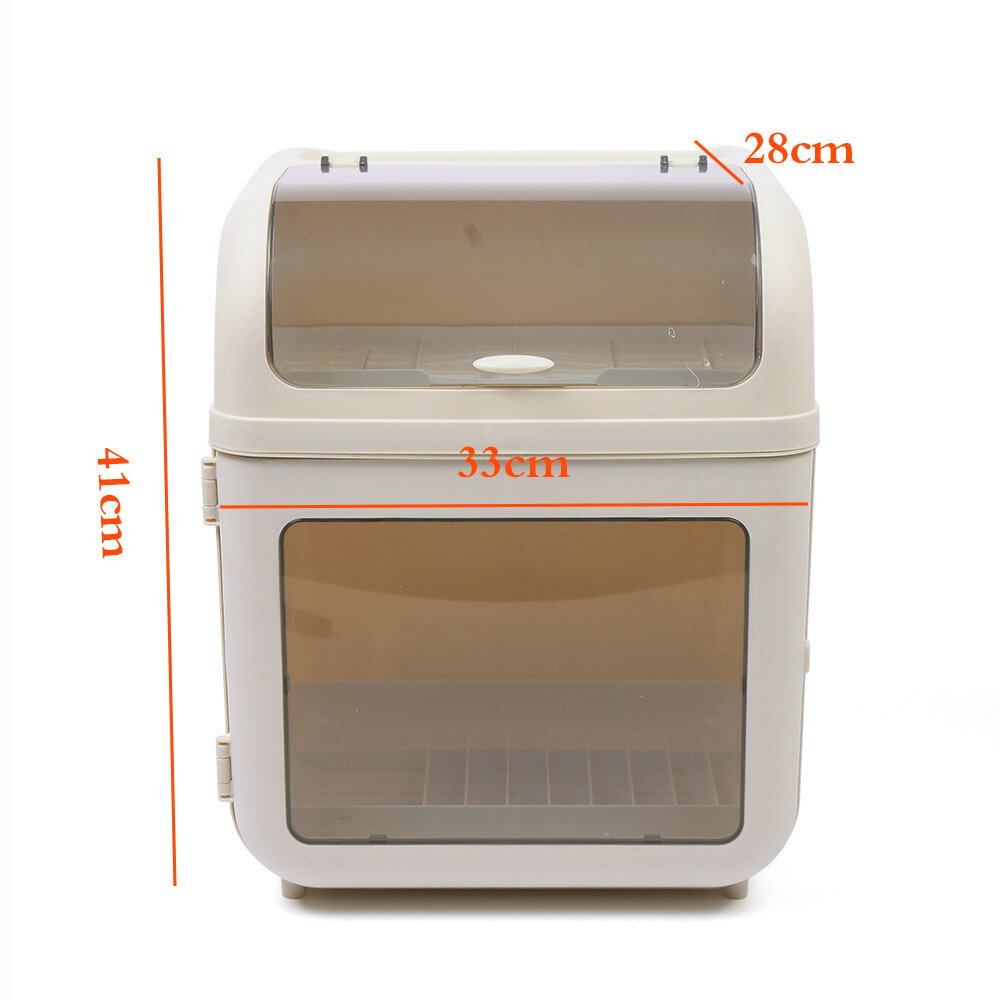 2-Tier Storage Box Dish Holder Tableware Organizer Dish Drying Rack Kitchen Tool