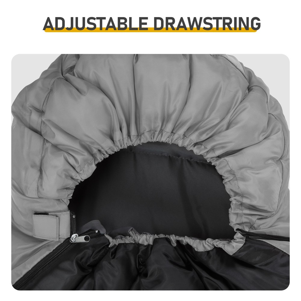 Rectangular Heated Sleeping Bag,Gray,USB‑Powered HeatingPads,Waterproof,210×85cm