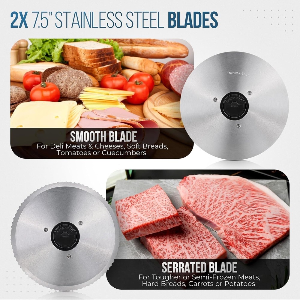 Electric Meat & Cheese Slicer - Compact & Efficient for Every Kitchen