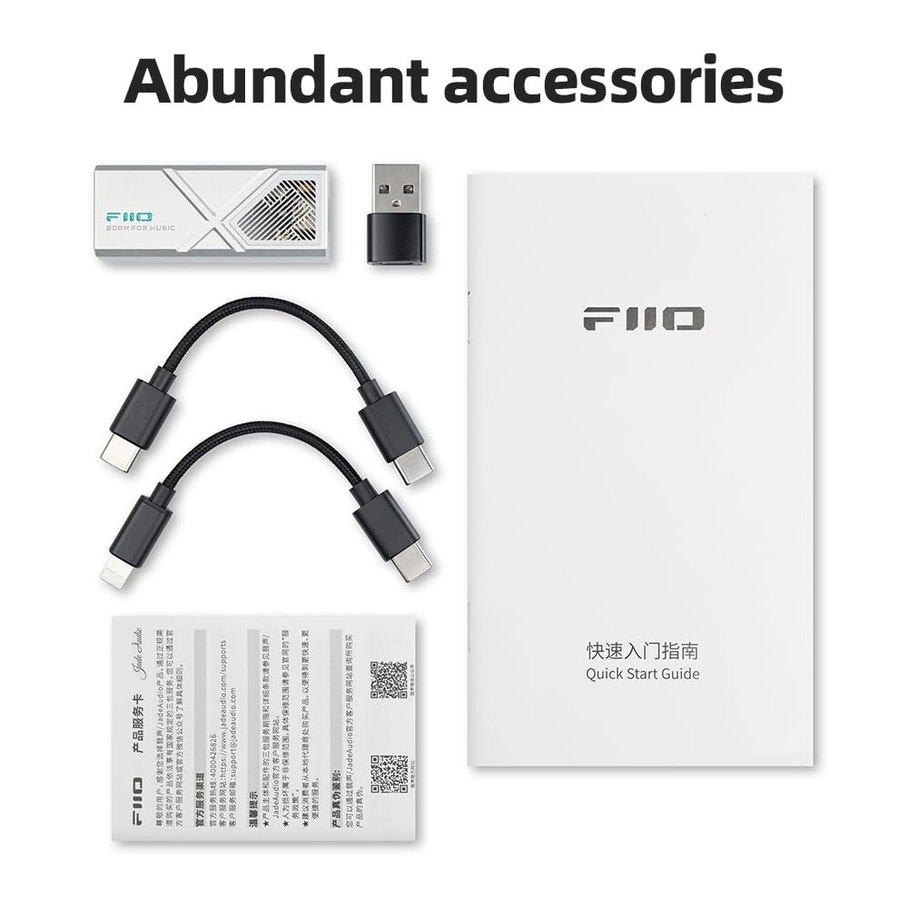 FiiO KA13 DAC HiFi Lossless Balanced DSD256 Decoding Headphone Amp (Silver)