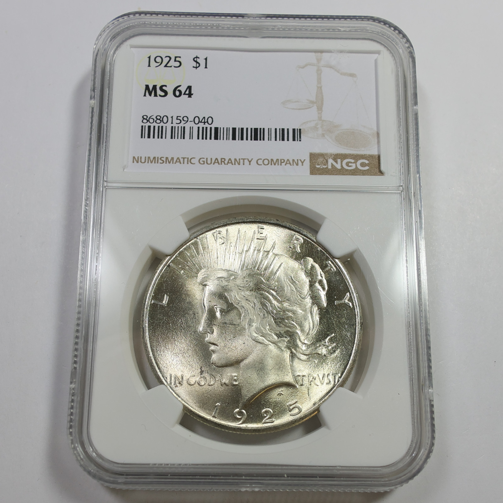 1925 P NGC MS64 - Silver Peace Dollar $1 US Coin #59523B