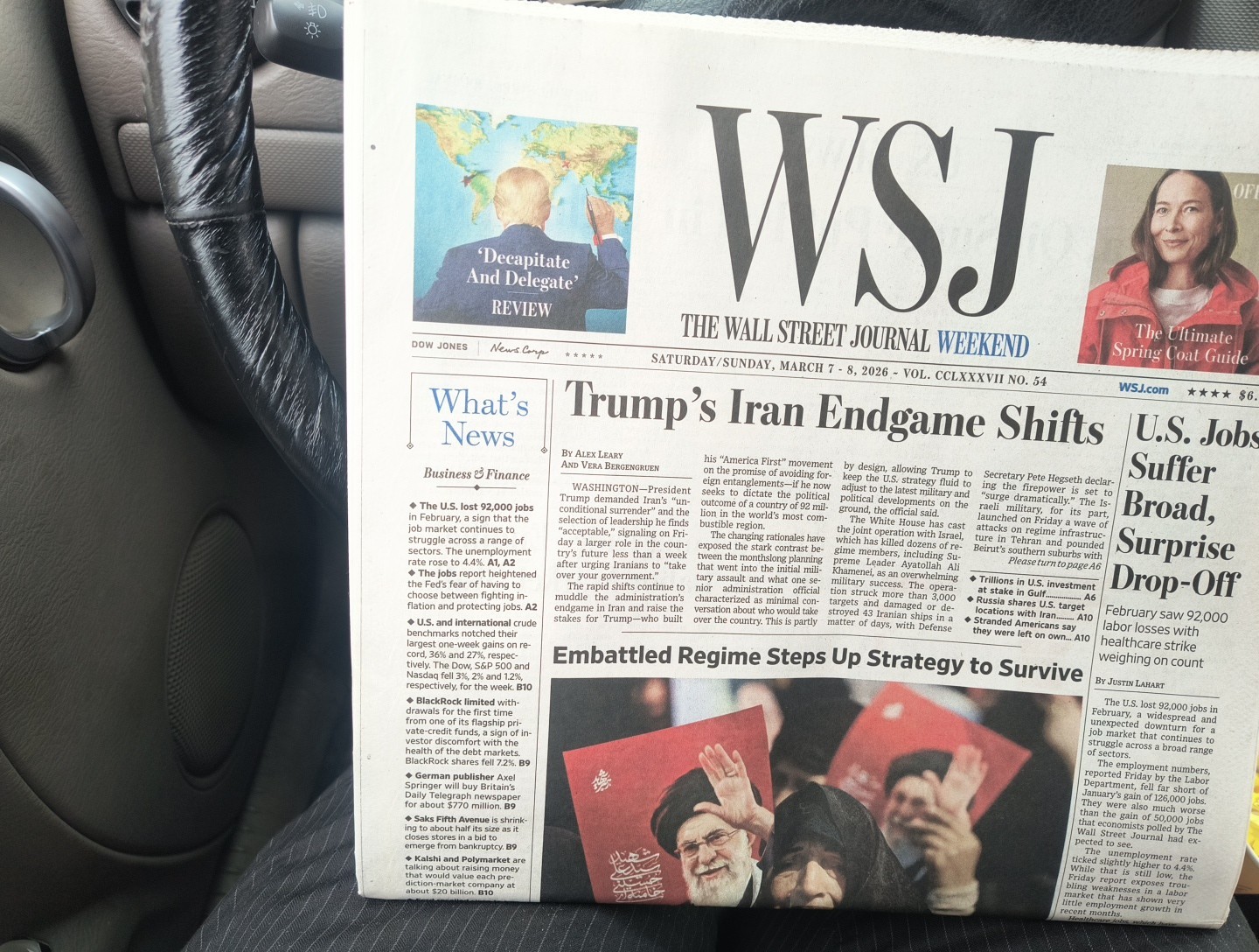 The Wall Street Journal Weekend Saturday/Sunday March 7-8 2026 Trump's Iran...
