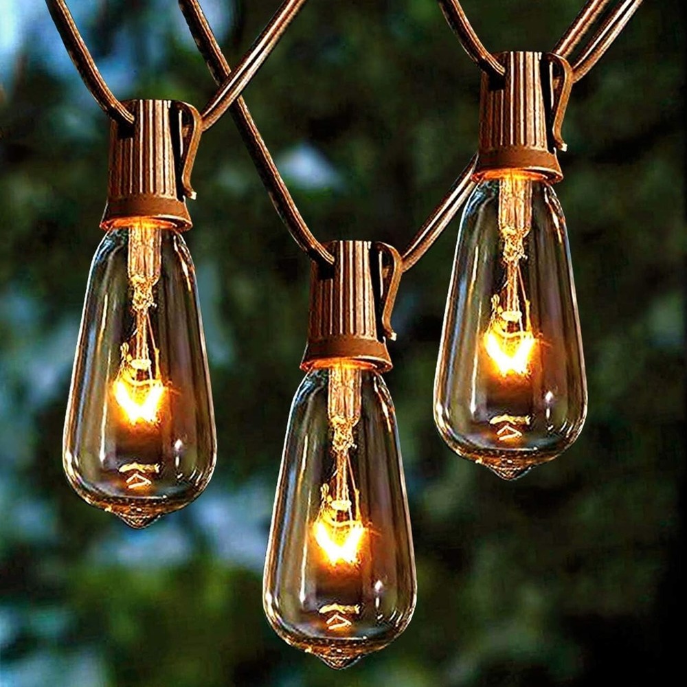 Durable Connectable Outdoor String Lights - Waterproof - 20FT with 22 Bulbs