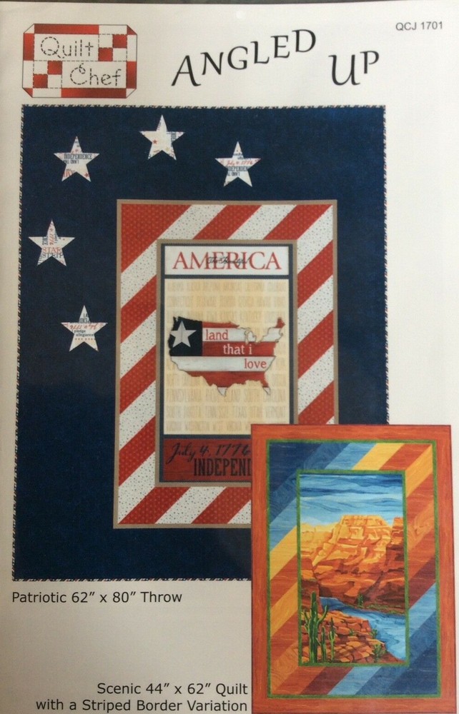 QUILT CHEF #QCJ-1701 - ANGLED UP -THROW & YOUTH QUILT PATTERN