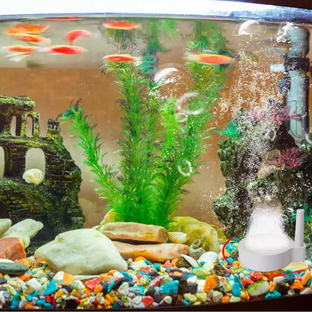 Large Aquarium Air Stones Fish Tank Round Air Disk Bubble Diffuser Release Tray