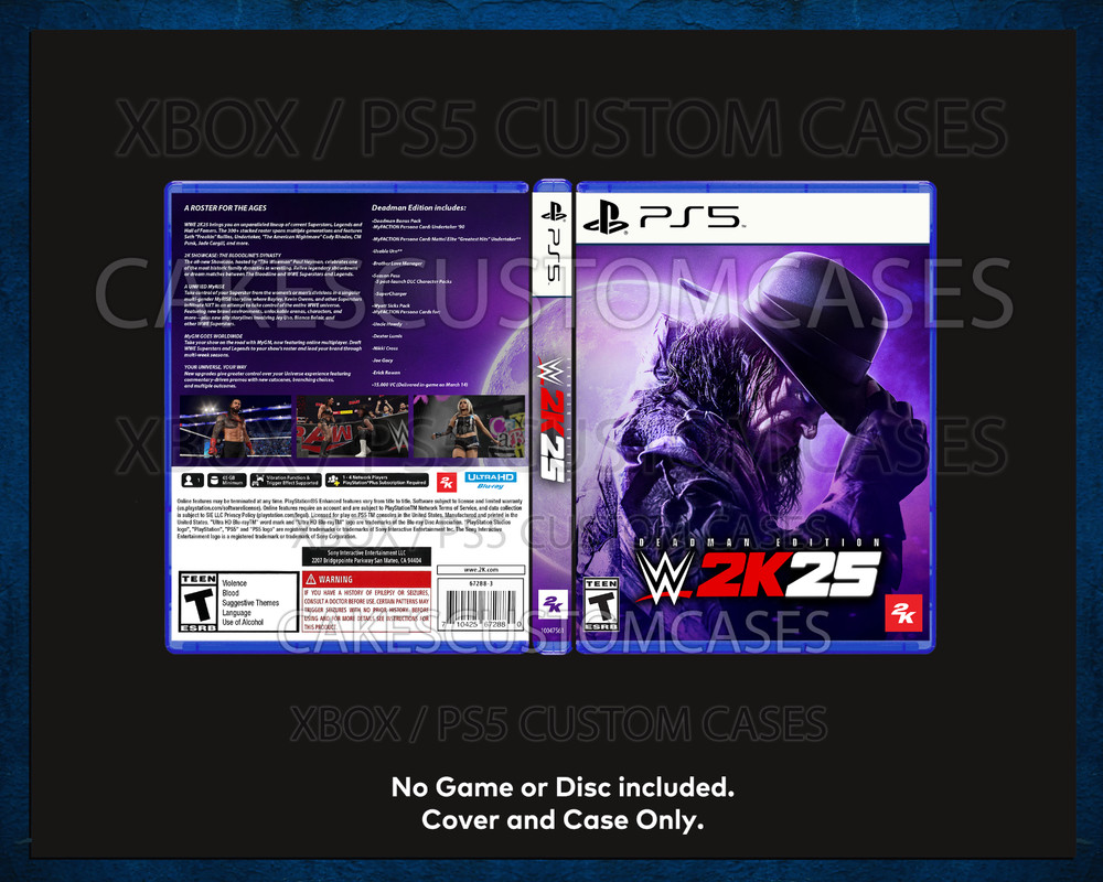 Replacement Case -NO GAME- WWE 2K25 Deadman Edition - PS5 Game Case