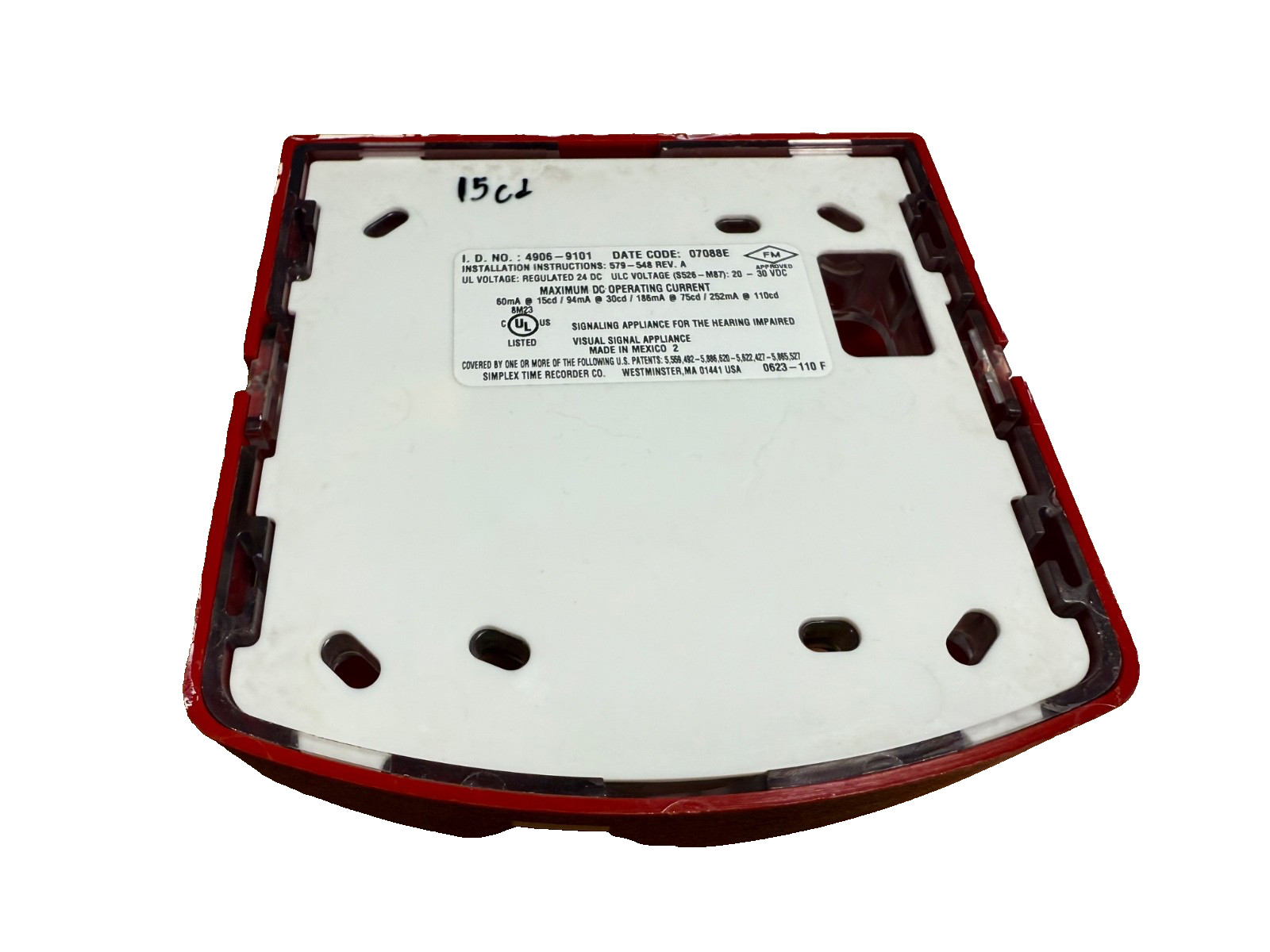 Simplex 4906-9101 Fire Alarm Strobe Wall Red (SmartSync)