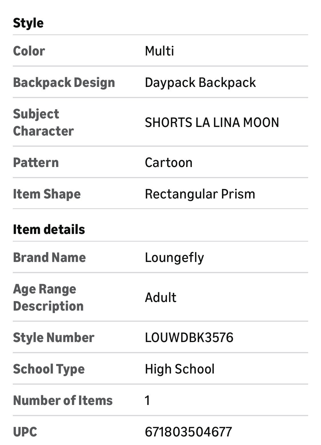 Loungefly Pixar Disney La Luna Moon Mini Backpack