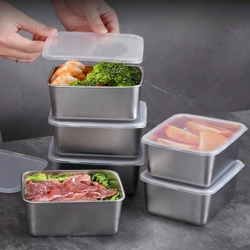 5 pcs Stainless Steel Food Storage Containers with Lids Leakproof, Stackable