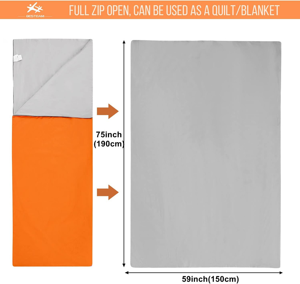 Warm Weather Sleeping Bag - Portable Waterproof Compact Lightweight, Packable fo
