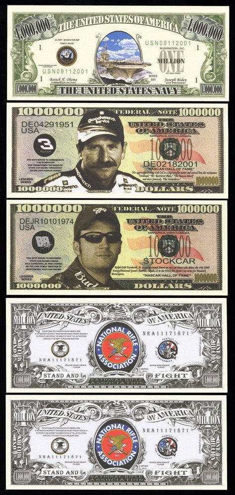 US Paper Money Lot Of 5 Novelty Notes