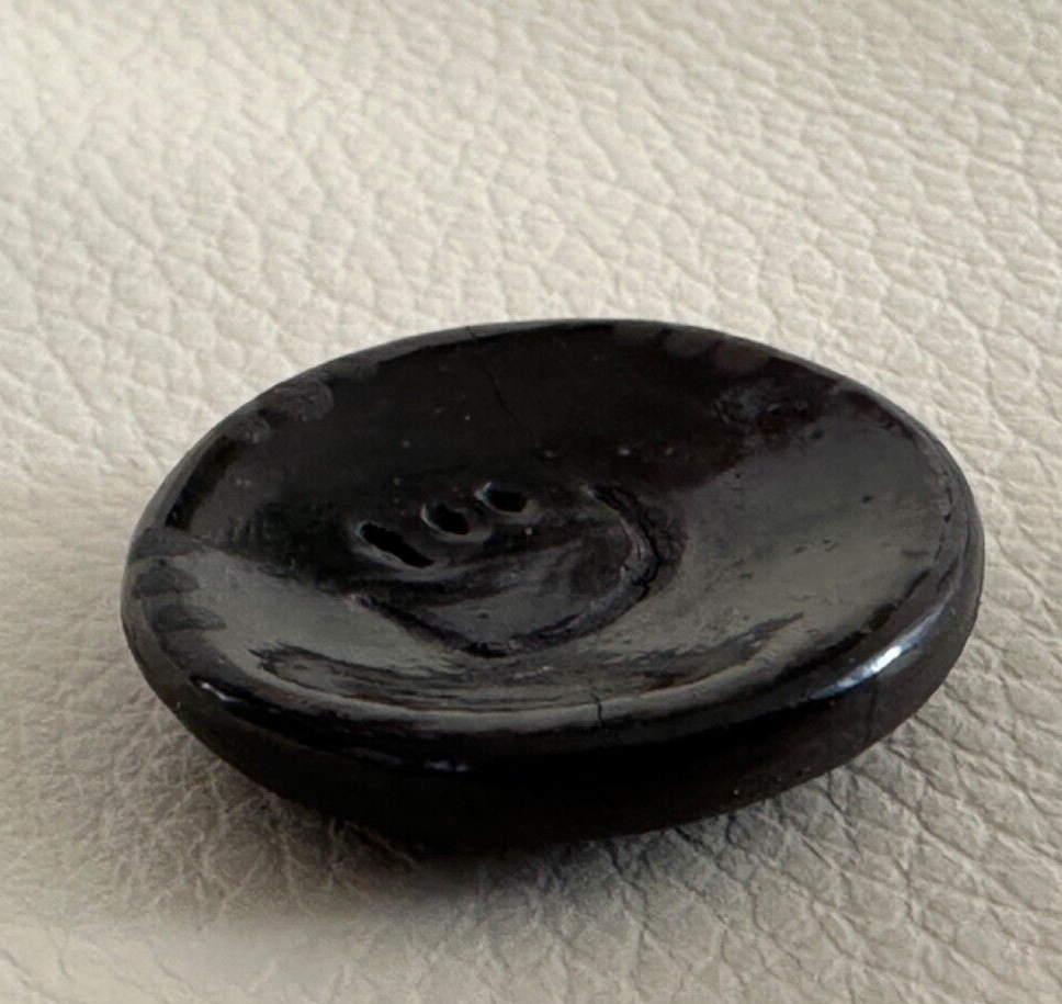 LINDA JO'POVI ASKAN VINTAGE Santa Clara Miniature Black Pottery 1" TRAY