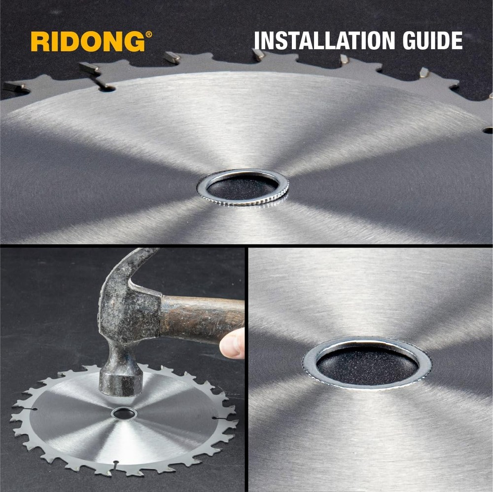 Saw Blade Bushing Set Adapter Ring, Reduction Ring Combo - 30mm-5/8'', Silver