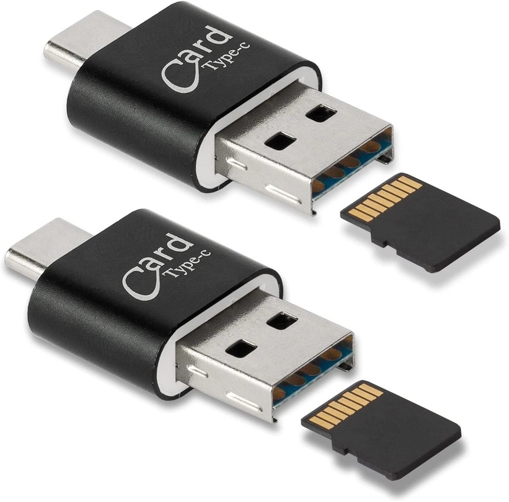[2 Pack] Micro SD Card Reader USB-C/USB Adapter for Android Phone, PC, Laptop