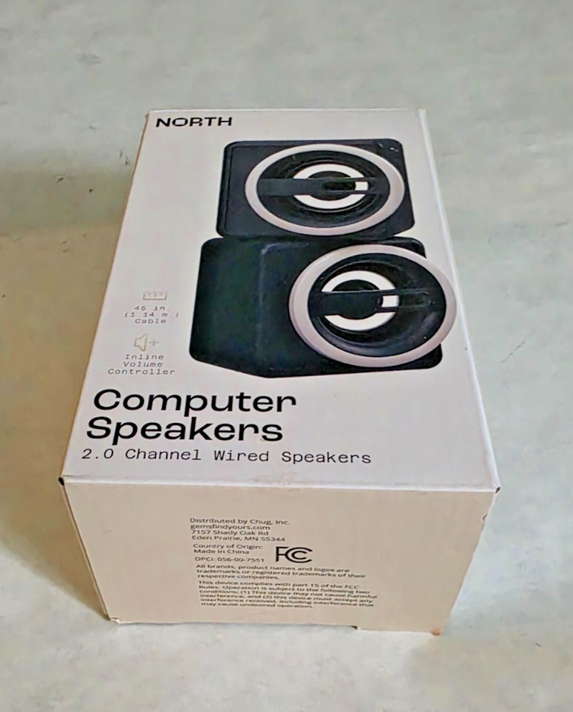North Computer Speakers Navy Blue 3.5mm Jack Lightweight Design