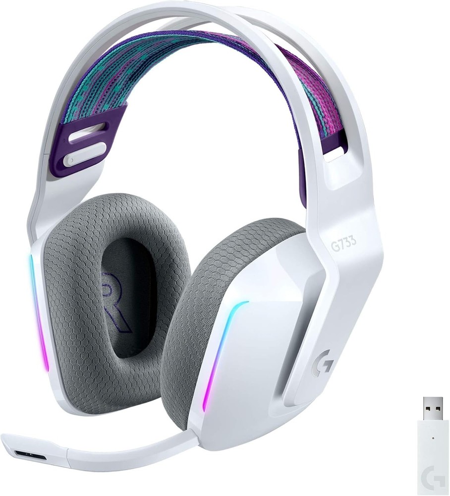 Logitech G733 LIGHTSPEED Wireless Gaming Headset LIGHTSYNC RGB White