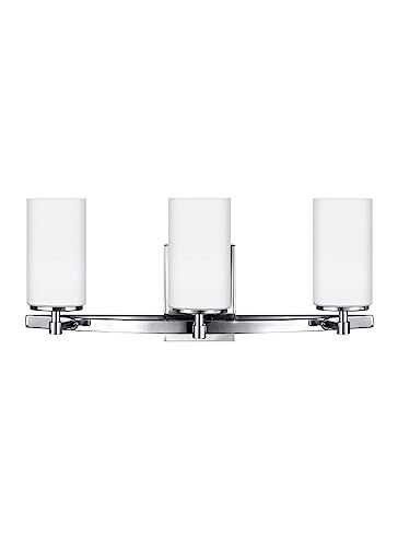 Seagull 4424603-05 Three Light Bath Fixture, Chrome