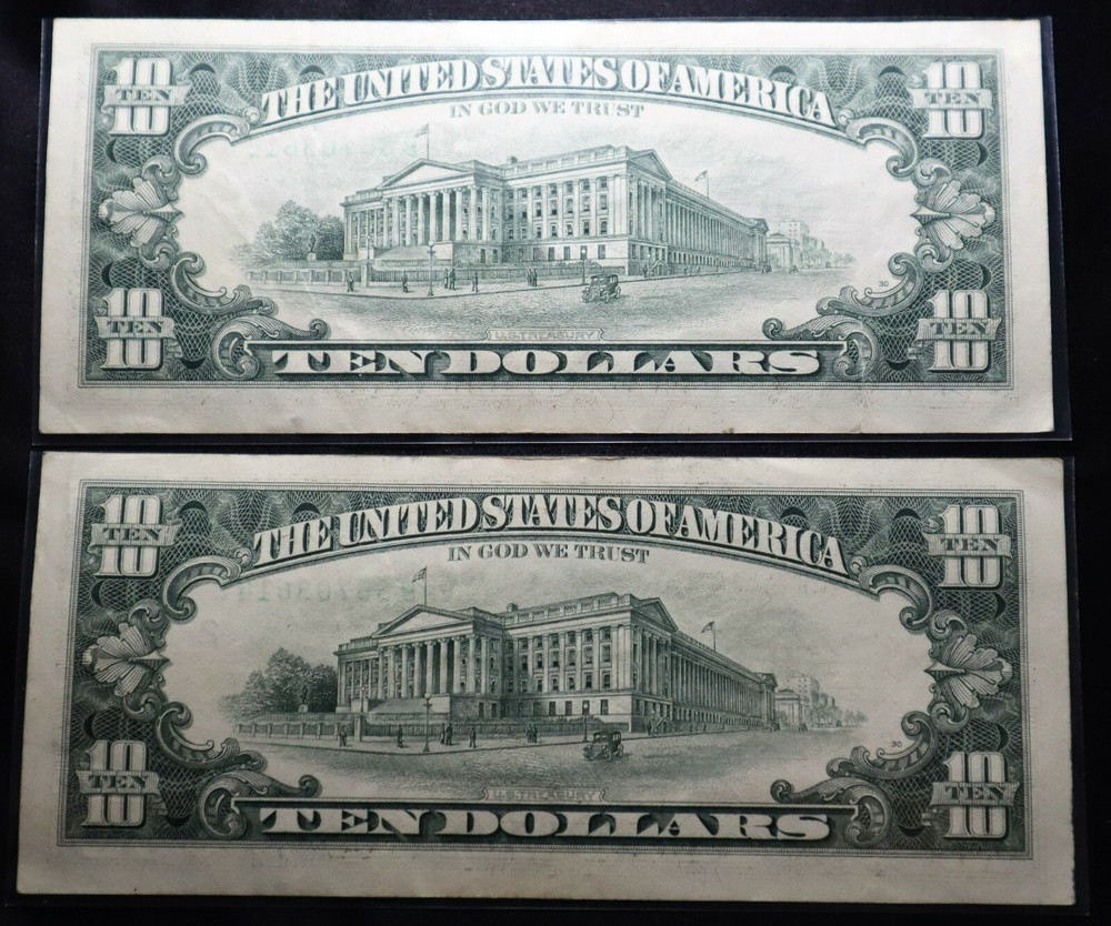 1995 $10 Offset Printing Error On Front 5 AMAZING NOTES, ALMOST UNCIRCULATED