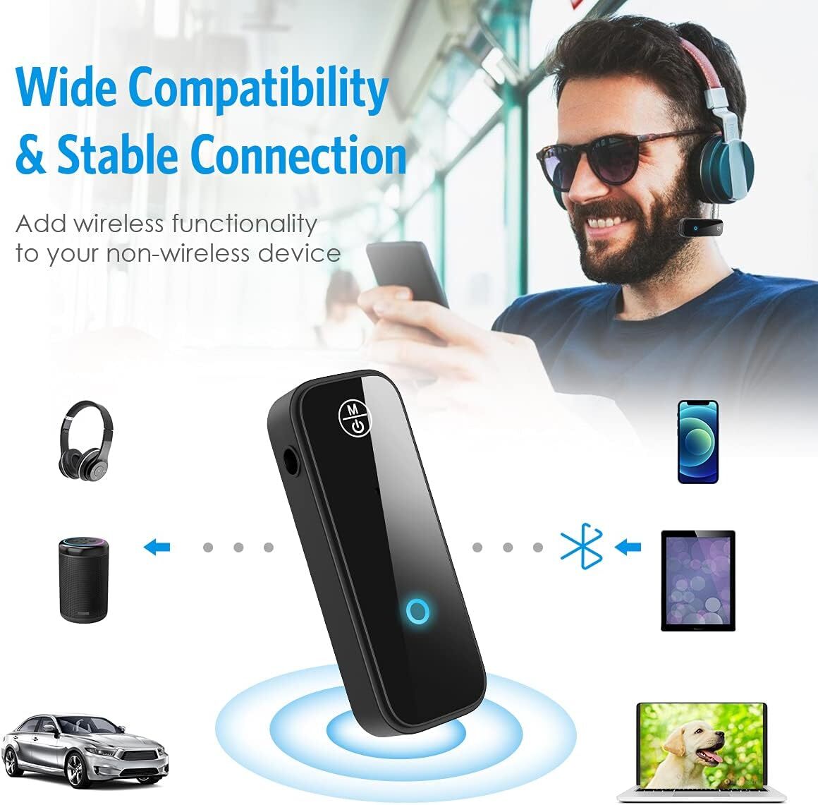 Wireless Bluetooth 5.0 Transmitter Receiver for Car Music Audio Aux Adapter lot