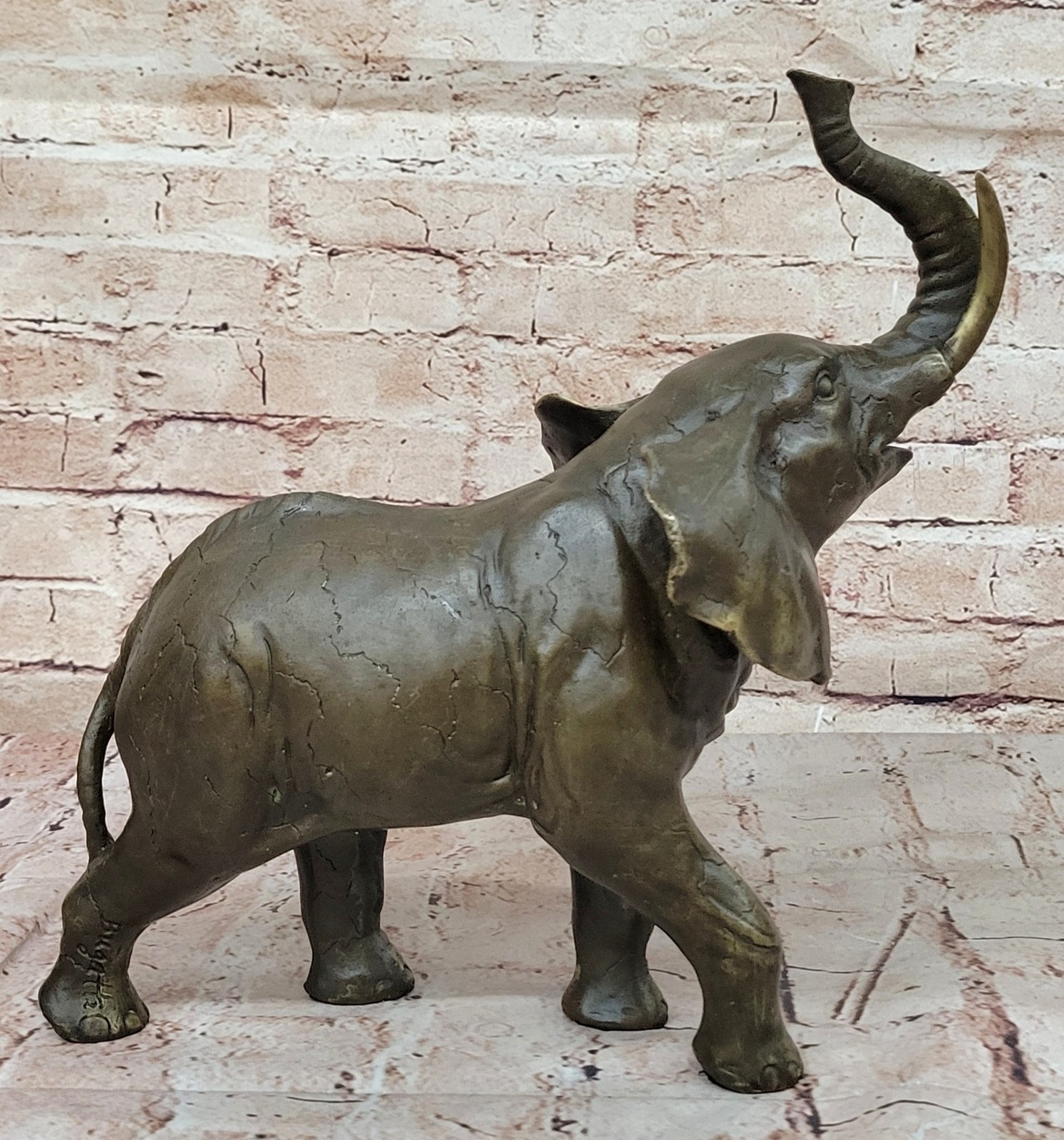 Elephant Hot Cast Bronze Metal Figurine Figure Lost Wax Sculpture Decor Art