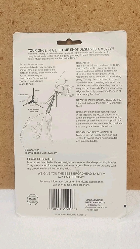 Muzzy Screw-In Broadhead 3 Blade 100 gr. 6 pk.