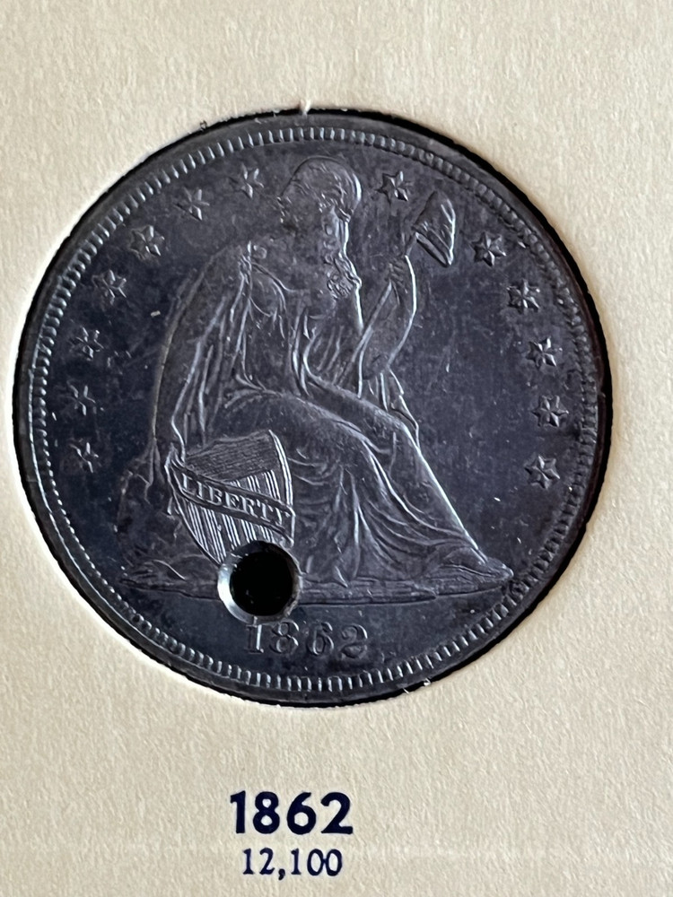 1862 Seated Dollar