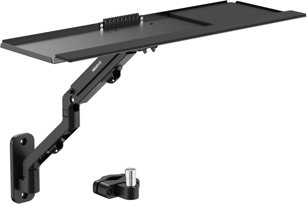 Keyboard Wall Mount with Pole Option, Adjustable Keyboard and Mouse Tray with Sp