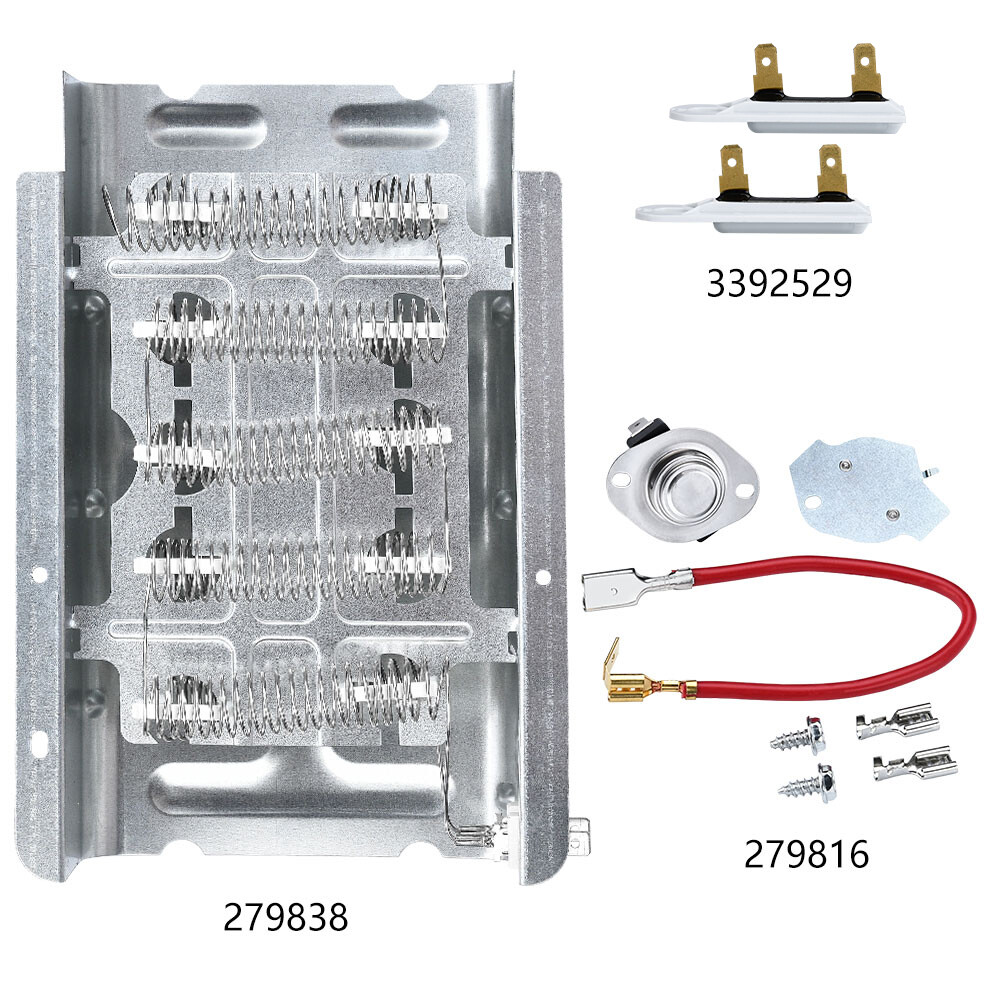 279838 Dryer Heating Element & 279816 & Thermostat 3392519 Dryer Fuse Combo Pack