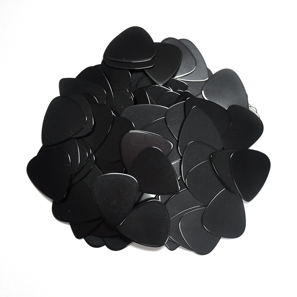 100pcs thin 0.46mm Blank Guitar picks Plectrums Celluloid Solid Black