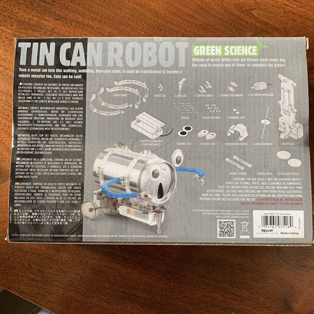 4M Tin Can Robot 3653 Green Science