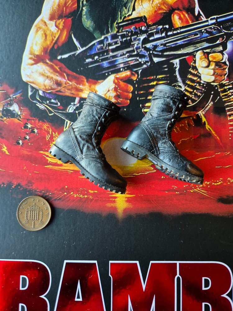 ThreeZero John Rambo First Blood Part II Black Boots loose 1/6th scale