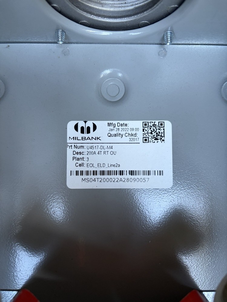 OVERHEAD METER SOCKET U4517-DL-M4 MILBANK .