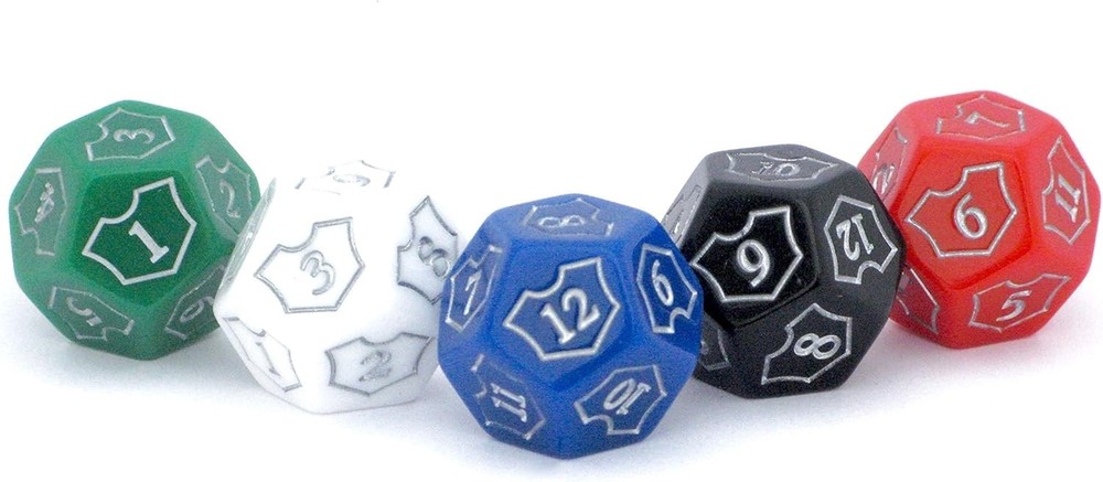 X5 MTG D12 Spin Down Planeswalker Loyalty Counter Dice Black Red Blue MTG Magic