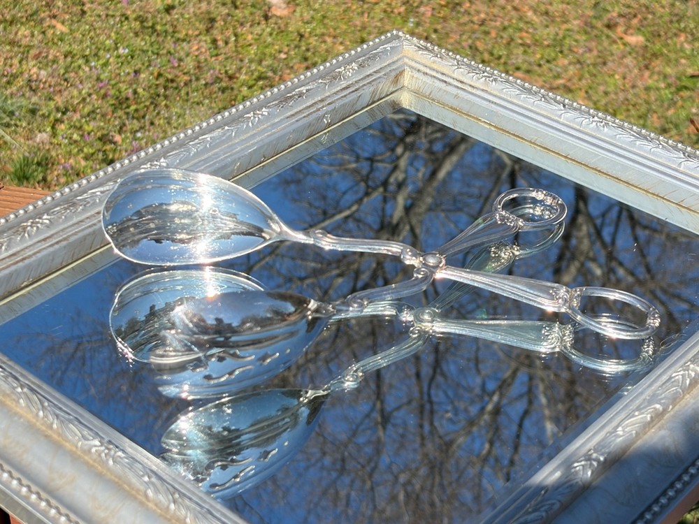 Vintage Gorham Heritage Silver Plated Salad Serving Tongs