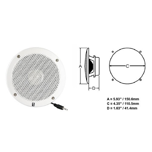 Poly-Planar Black Flush Mount VHF Extension Speaker MA-1000R