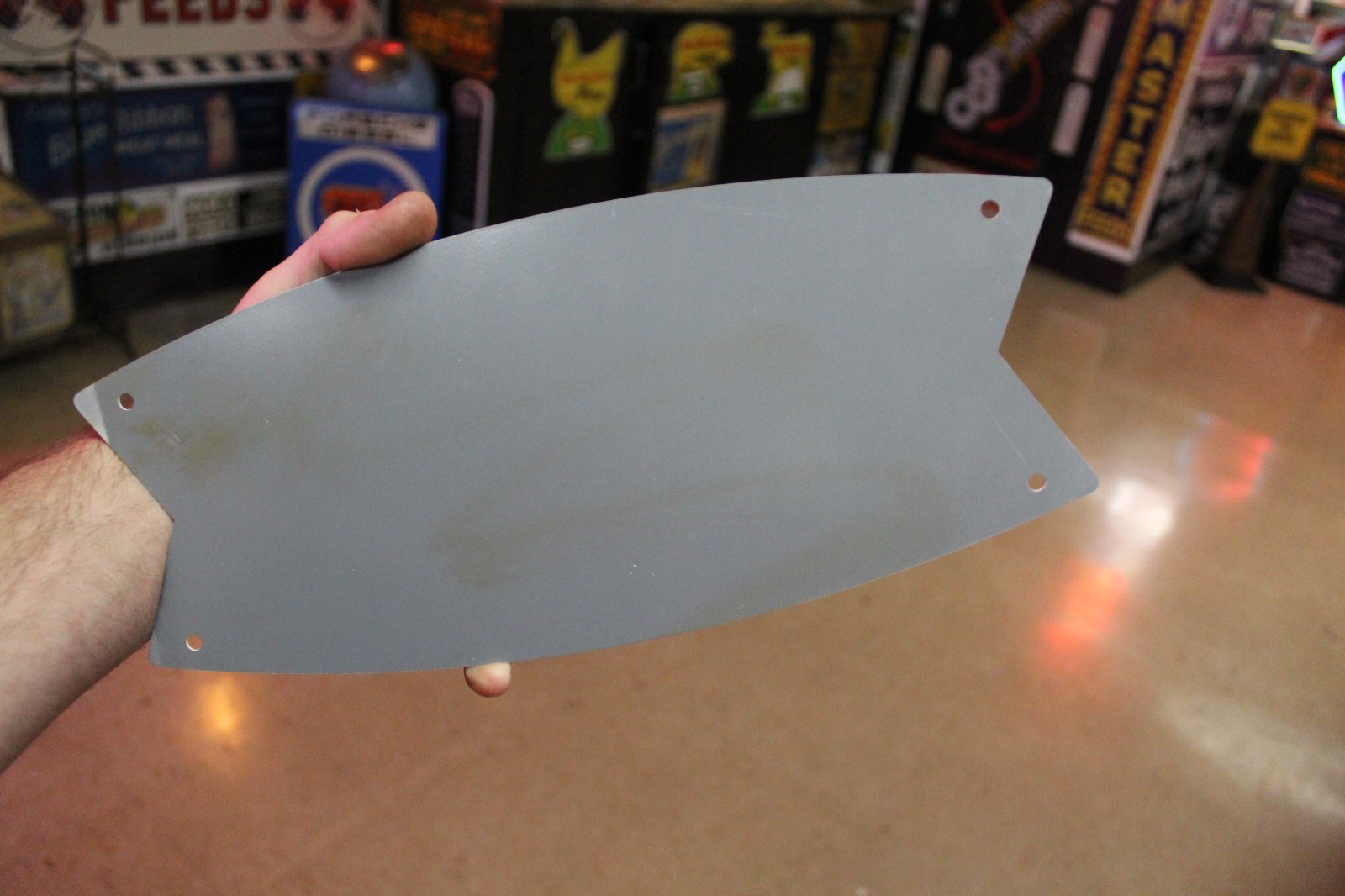 RARE 1950s DRINK COCA COLA TEAL BORDER FISHTAIL PAINTED METAL DEALER SIGN SODA