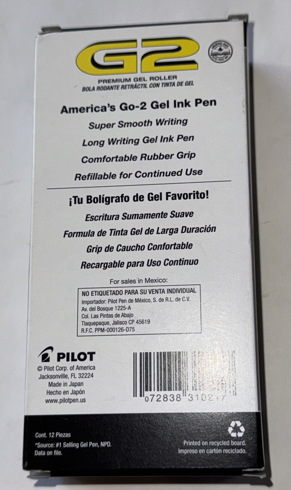 12-Pack Pilot G2 Premium Gel Roller Retractable Pens Blue Ink 0.7mm Fine - New!