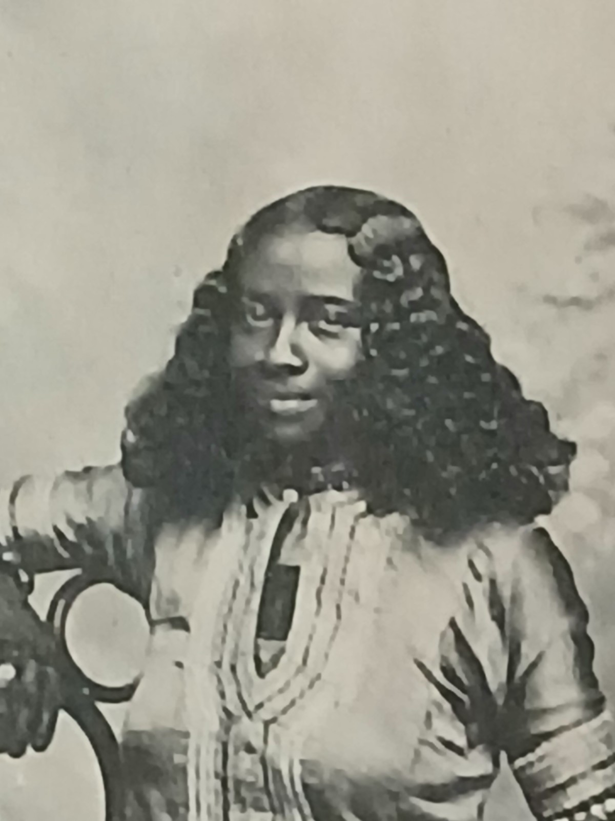 Antique African American * COLORED FEMALE * SITTING LEOPARD PRINT RUG*