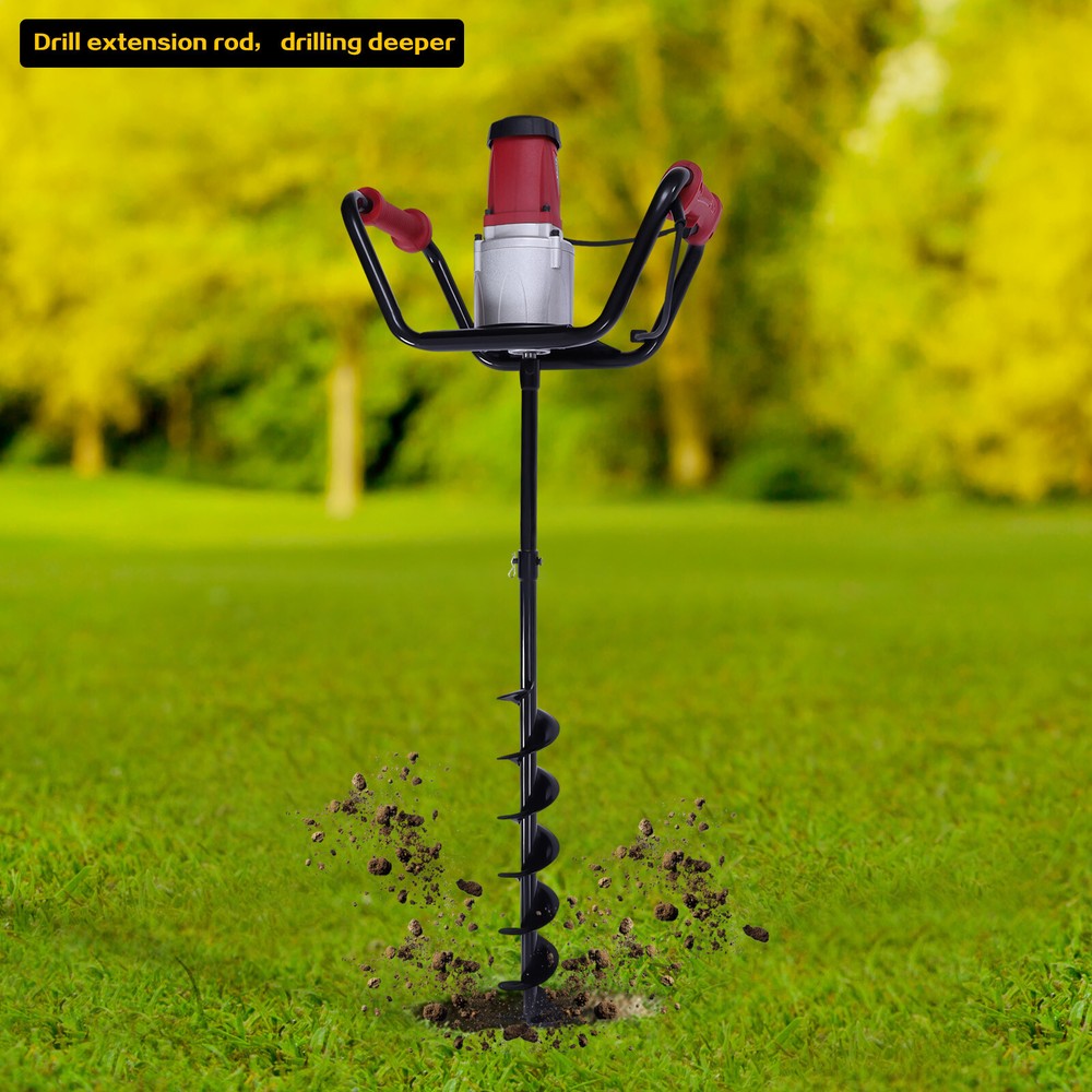 Garden Electric Hole Digger Machine Adjustable Auger Drill Machine +4 Inch Bit