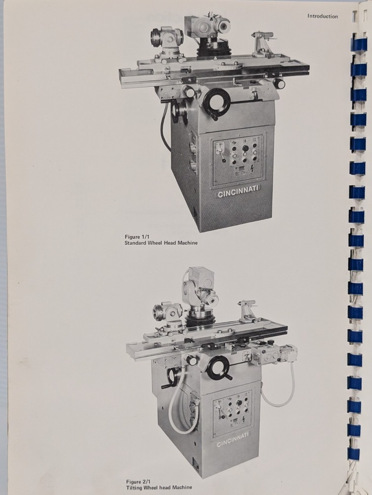 Cincinnati Milacron 2MT Cutter Tool Grinding Machine Operators Instruction Book