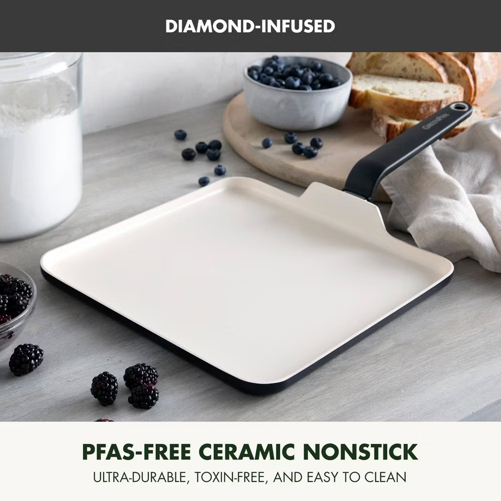GreenPan Rio Advanced 11" Ceramic Nonstick Griddle Black