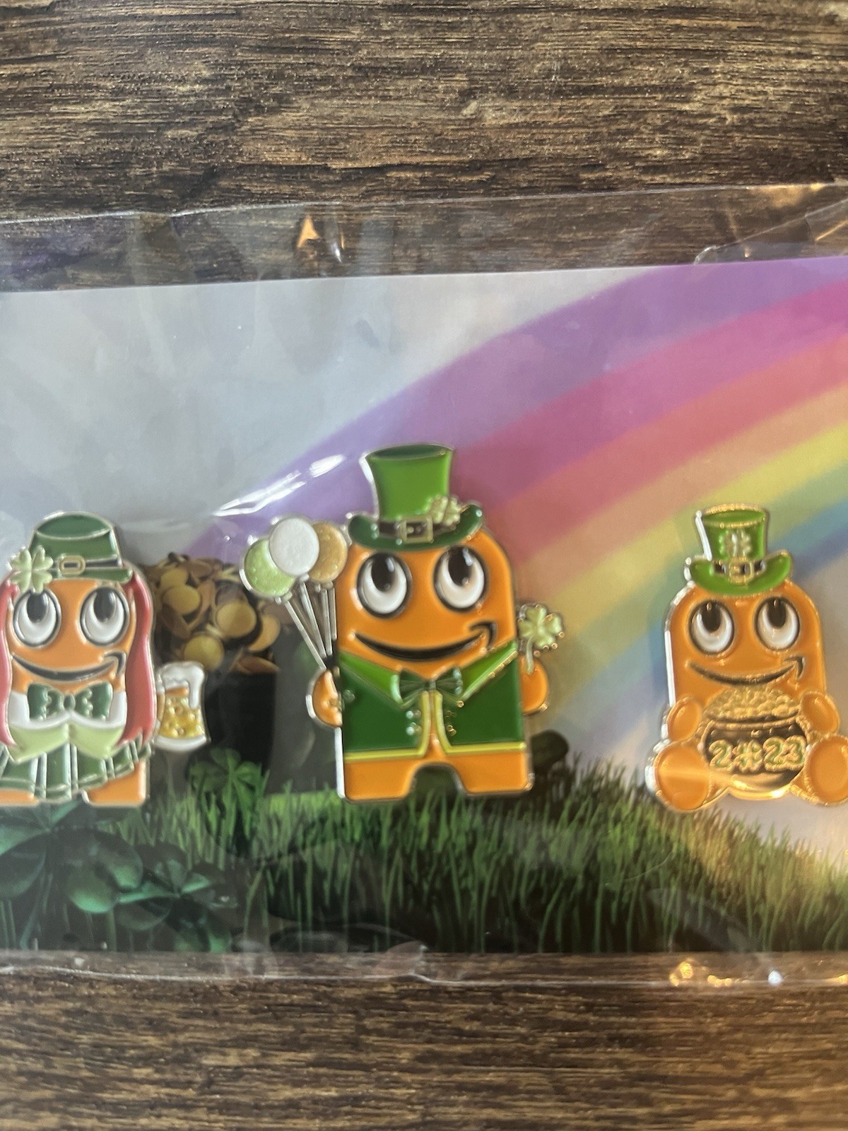 AMAZON Peccy Pins Themed For St Patrick’s Day 3 Pin Set Leprechaun Lucky Clover