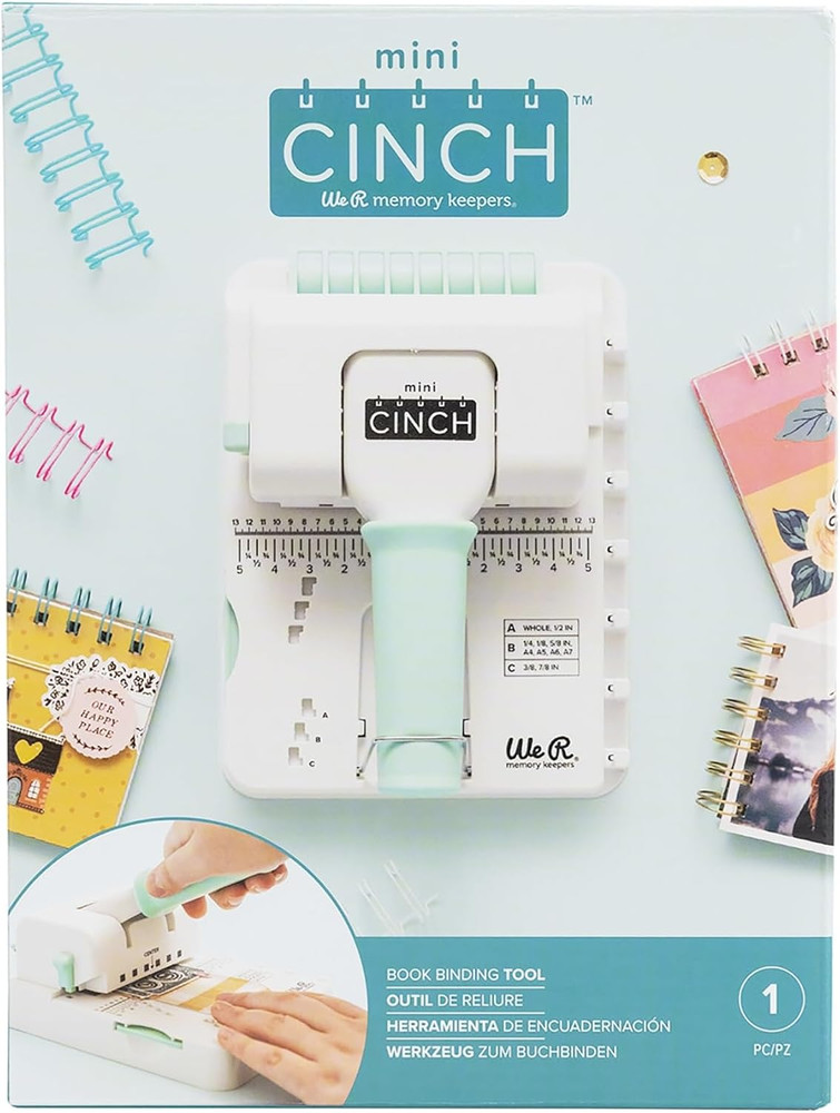 Mini Cinch Bookbinding Machine - Small Craft Tool Compatible with Wire or Spiral
