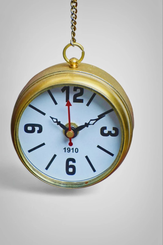 Brass Table Pulley Clock, Golden & Black Table Clock Desk clock Decorative