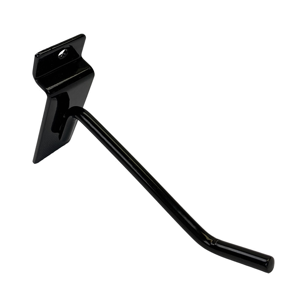 4" Slatwall Hook Panel Display Hooks, 1/4" Thickness Metal, Black - PACK 12