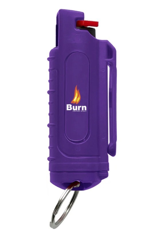 "Burn" Self Defense Pepper Spray Keychain With Safety Lock