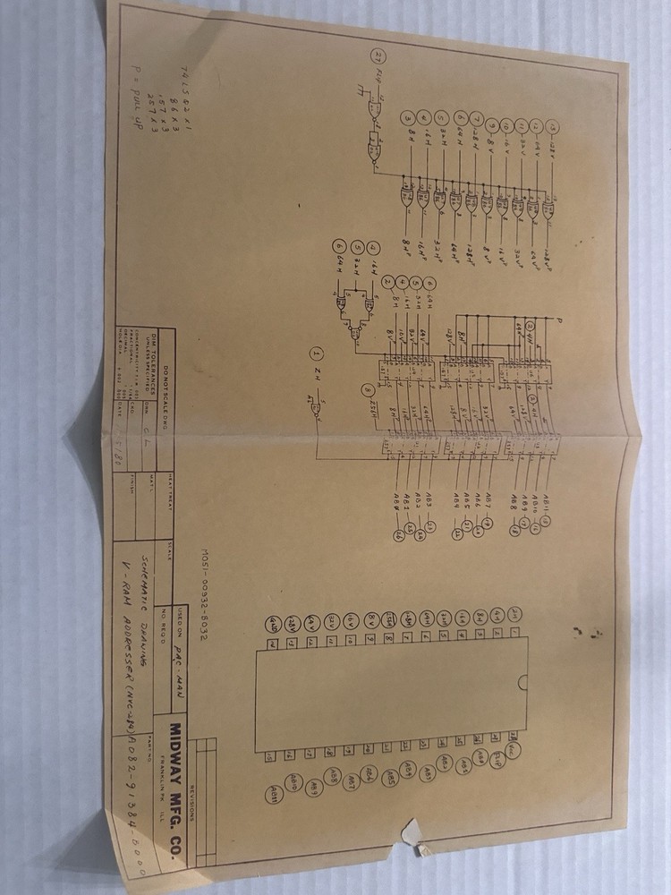 Ms Pac Man Pac-man Arcade Machine Manual Schematics Paperwork Electronics