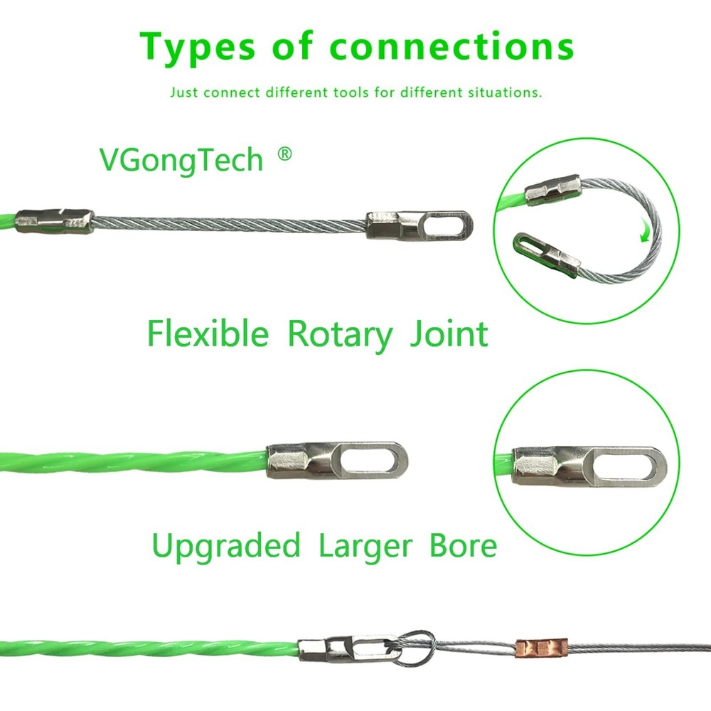 10M 33ft Fish Tape Cable Puller Kit 4mm PET Electrical Cable Puller Through W...