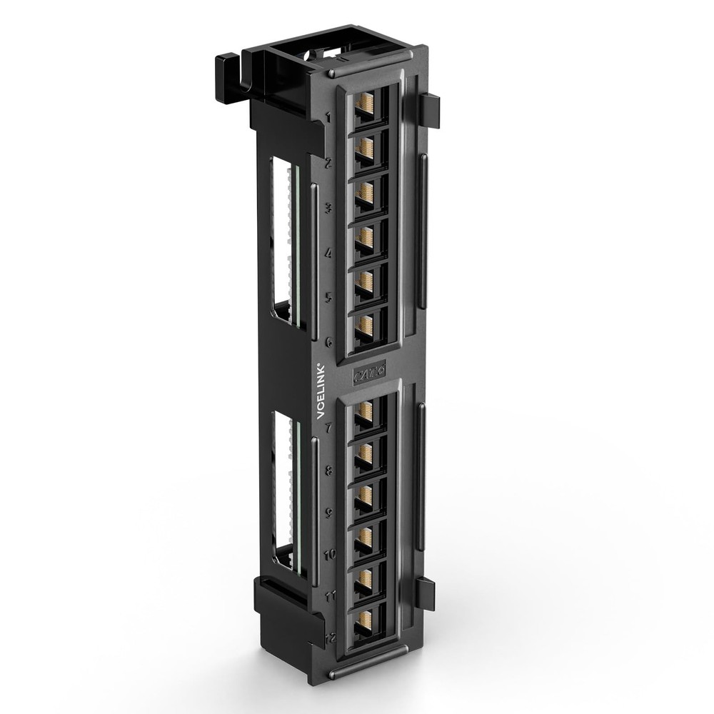 12-Port Cat6 Patch Panel 1000 Mbps for Home and Office, Network Panel UTP wit...